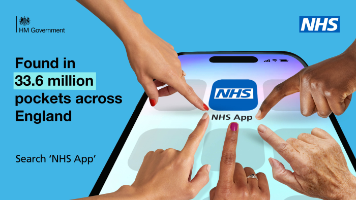 Found in 33.6 million pockets across england search nhs app